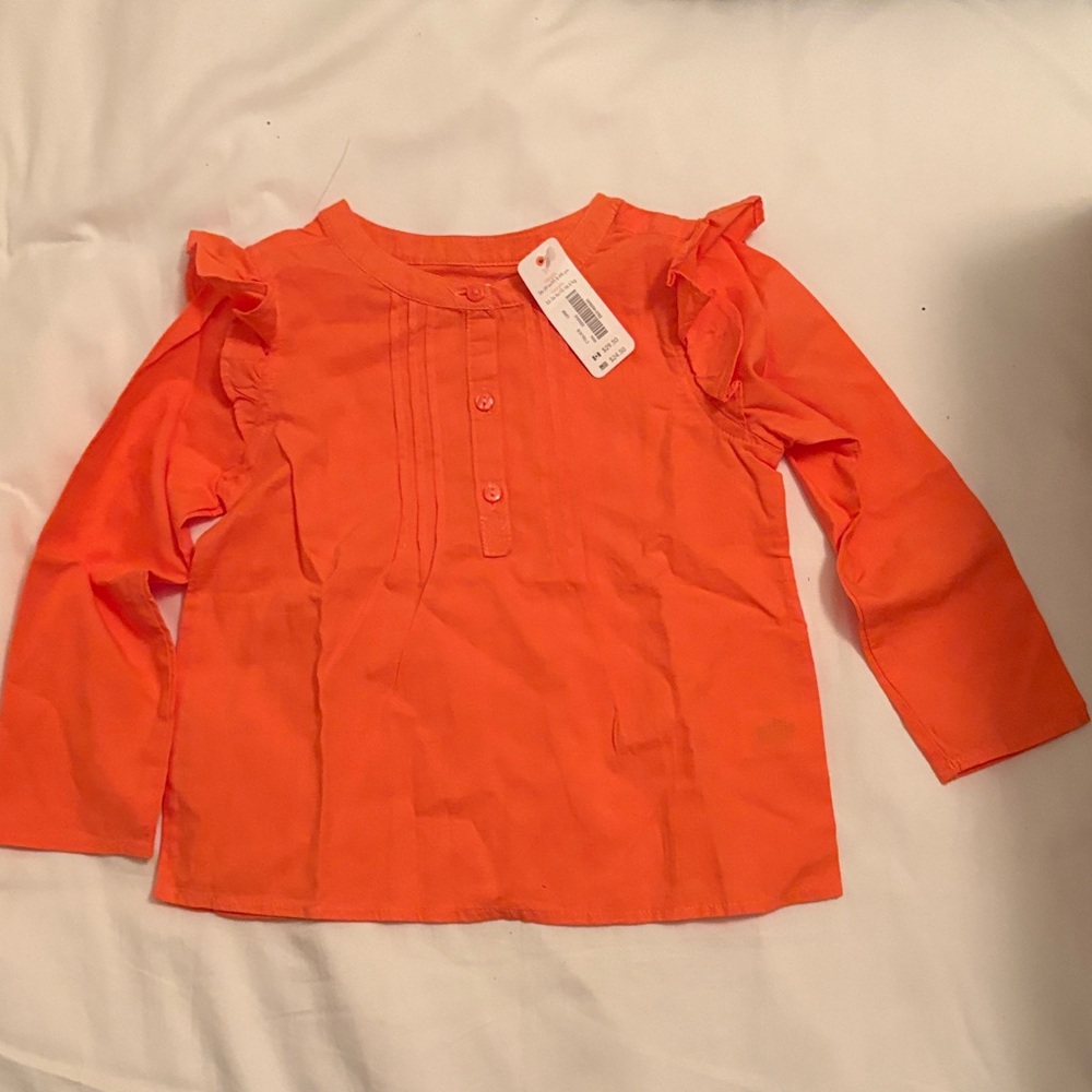 Gymboree Vibrant Orange Long Sleeve Ruffle Tee